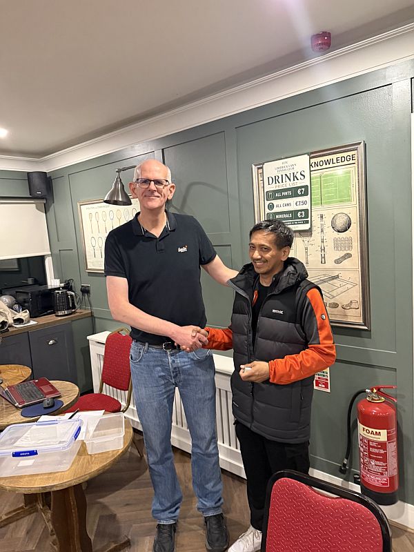 1st prize winner in the Limerick End of Season blitz on 21st May 2026 with 5.5/6 points, with tournament Controller Neal Kirb